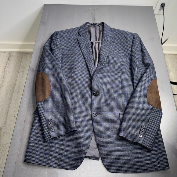 Lauren Ralph Lauren Men's 100% Wool Blazer with Elbow Patch Houndstooth Pattern - Picture 4 of 11